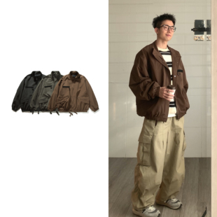 黑子舞想日系复古工装立领冲锋夹克外套男女帅气百搭飞行休闲上衣