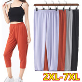 家居八分裤 女夏加肥加大胖女人打底裤 运动休闲七分裤 240斤超大码