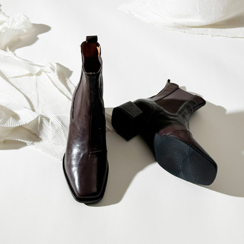 莲花府邸粗跟切尔西靴