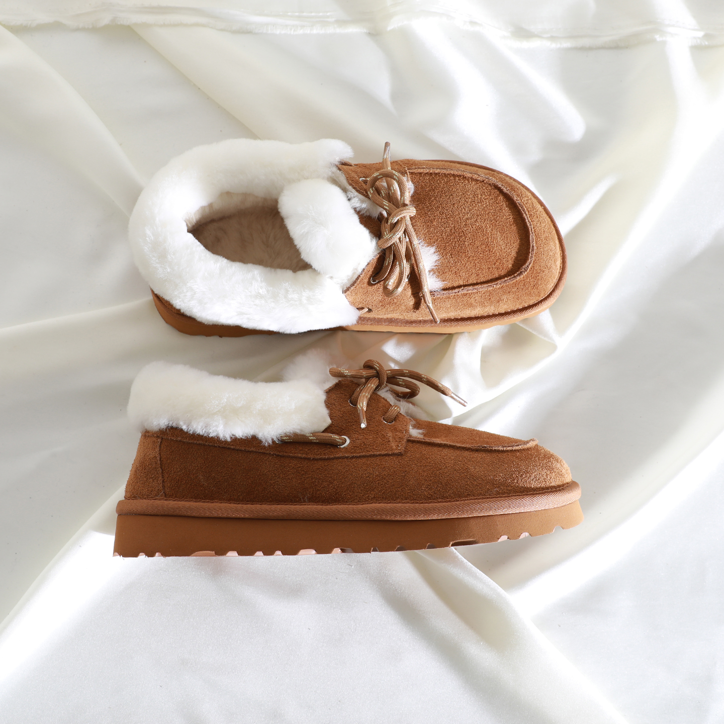 莲花府邸休闲百搭厚底系带保暖