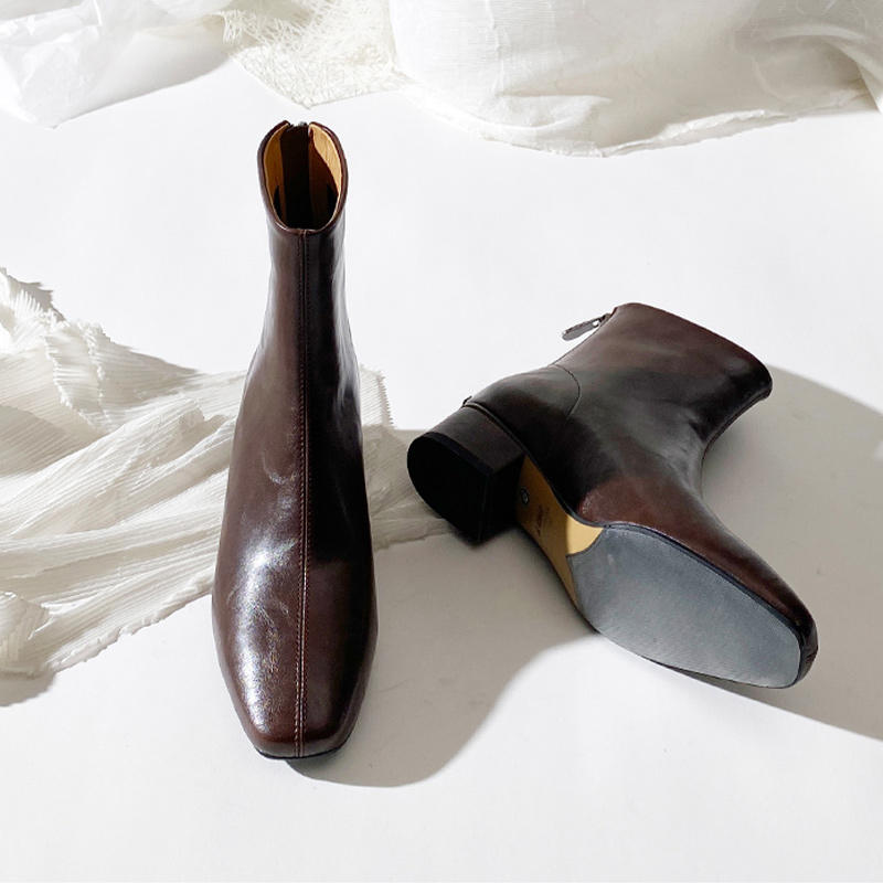 莲花府邸时尚时装靴粗跟短筒