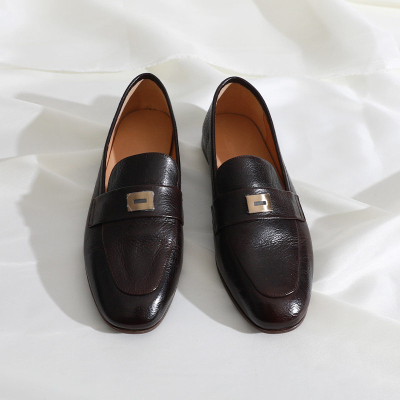 莲花府邸2025时尚复古英伦风乐福鞋圆头中口平底鞋一脚蹬小皮鞋女,女鞋,乐福鞋（豆豆鞋）,淘宝优惠券,粉丝福利购,淘宝优惠卷