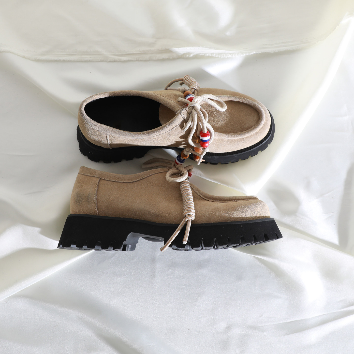 莲花府邸2026春季时尚单鞋流苏系带深口鞋舒适休闲粗跟牛翻女鞋子,女鞋,深口单鞋,淘宝优惠券,粉丝福利购,淘宝优惠卷