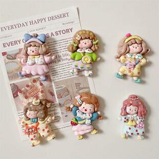 可爱韩国女孩磁性冰箱贴ins少女心洞洞板磁铁大号装 饰照片磁力贴