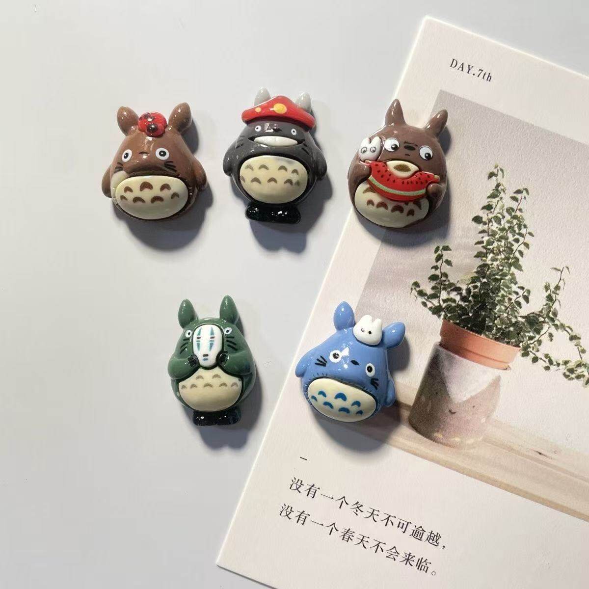 可爱动漫龙猫公仔树脂冰箱贴创意装饰家具小饰品照片拍立得磁性贴