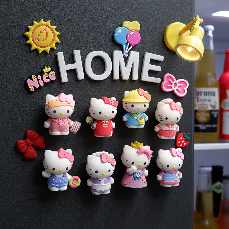2026创意新款可爱卡通KT猫立体冰箱贴磁贴hellokitty吸铁石个性贴