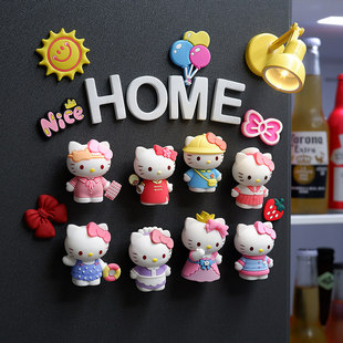 2026创意新款 贴 可爱卡通KT猫立体冰箱贴磁贴hellokitty吸铁石个性
