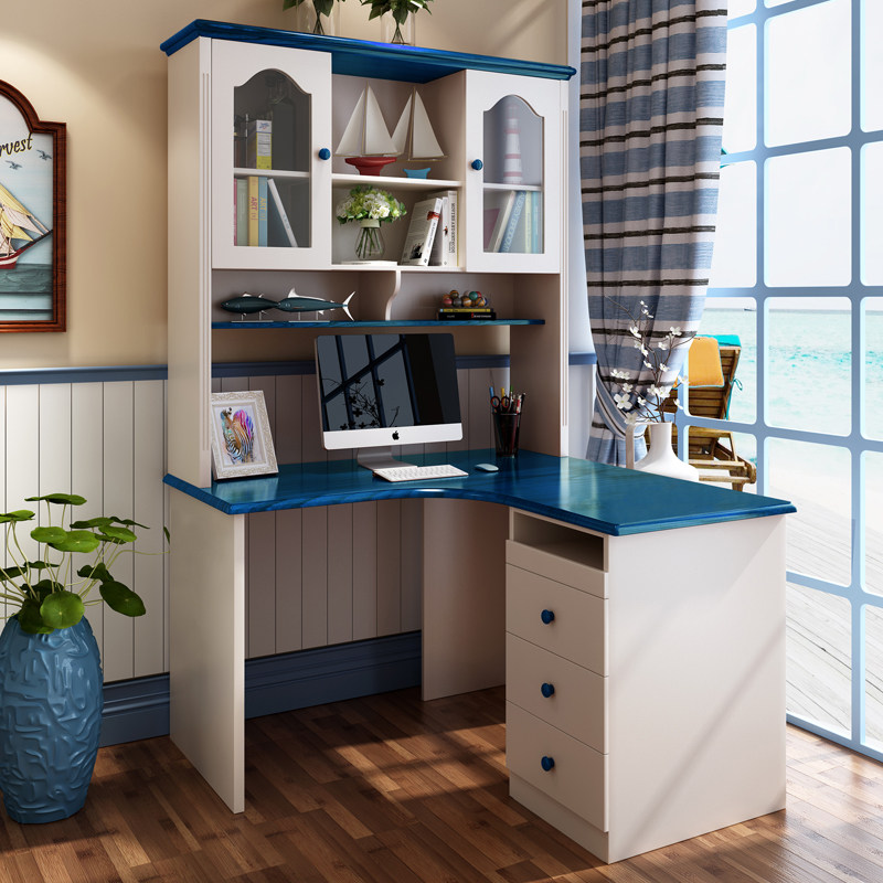 书柜书桌一体式拐角书架转角书桌电脑桌书房儿童房组合家具套装|msdalam kategori perabot kediaman, of Tables, meja - dari Buy2taobao.com untuk memberikan perkhidmatan ejen Taobao profesional membeli