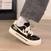 回力低帮复古帆布鞋 运动透气 休闲百搭黑色板鞋 女厚底2026春季 新款