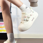 子大头小白鞋 女2026春季 新款 人本猫爪鞋 原创设计百搭厚底板鞋 软底