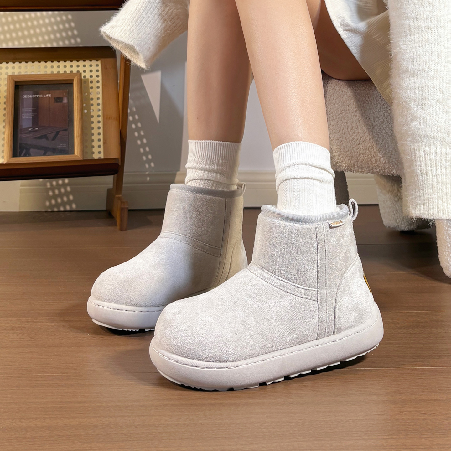 回力大头可爱雪地靴女冬季新款