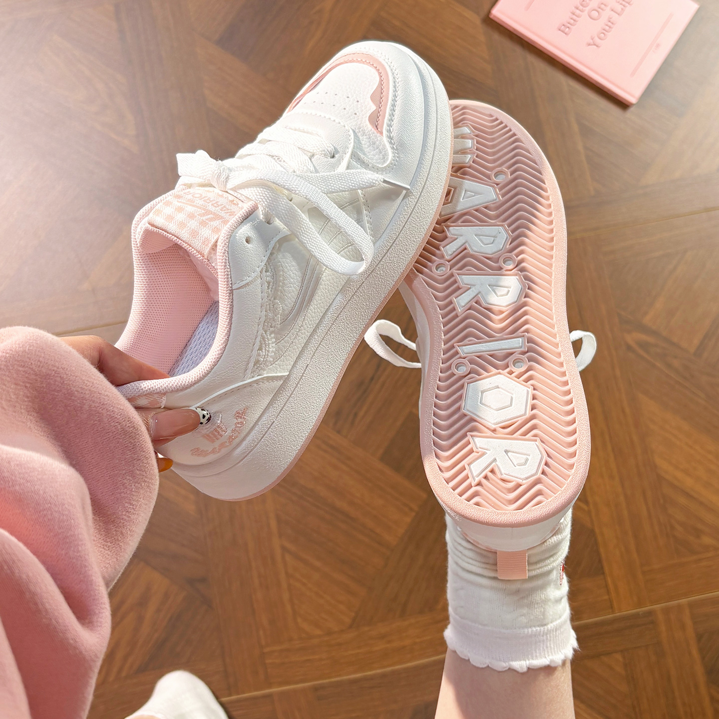 回力低帮原创粉色小白鞋2025新款