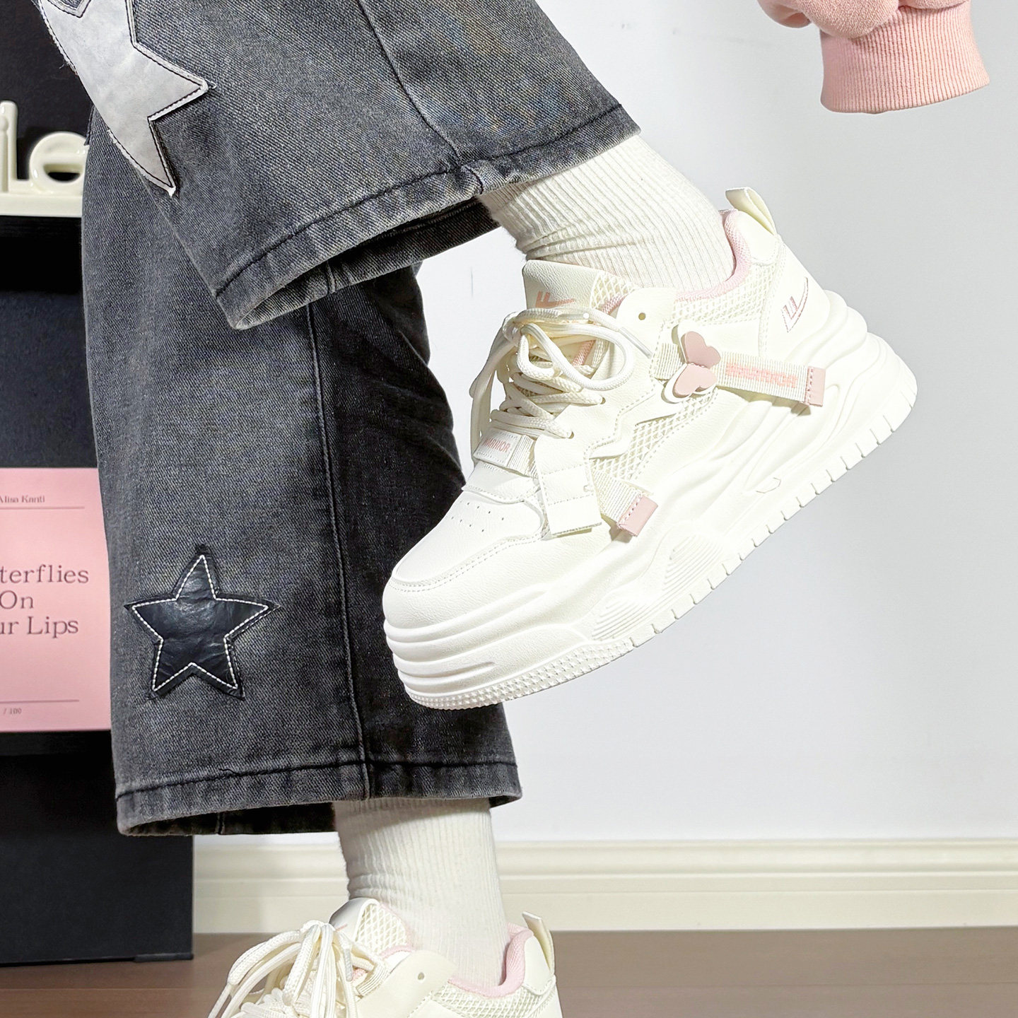 回力新款蝴蝶小白鞋女厚底2026春季原创百搭休闲运动透气板鞋小众,女鞋,休闲板鞋,淘宝优惠券,粉丝福利购,淘宝优惠卷