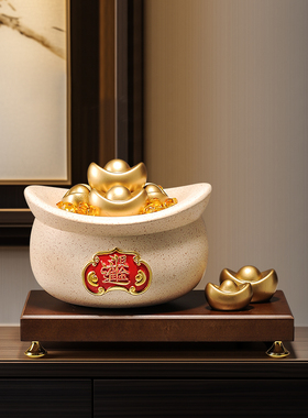 新中式家居客厅招财聚宝盆摆件