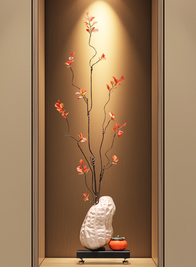 高档客厅玄关柿子花生花瓶摆件