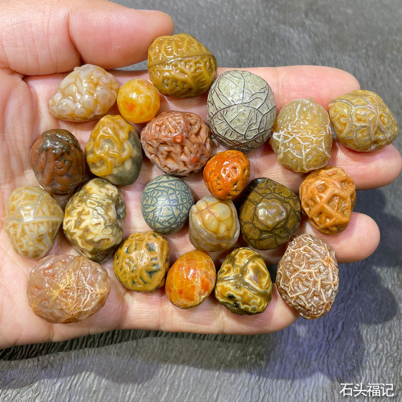 天然戈壁阿拉善石 玛瑙原石 奇石 地表精品散珠 经脉石 筋脉 花脉