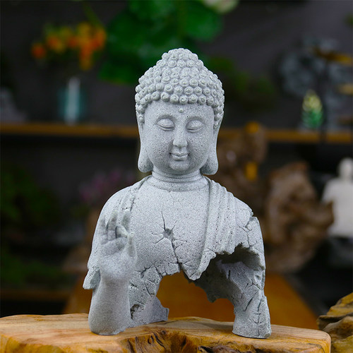 青砂石材质释迦佛微景观造景佛像
