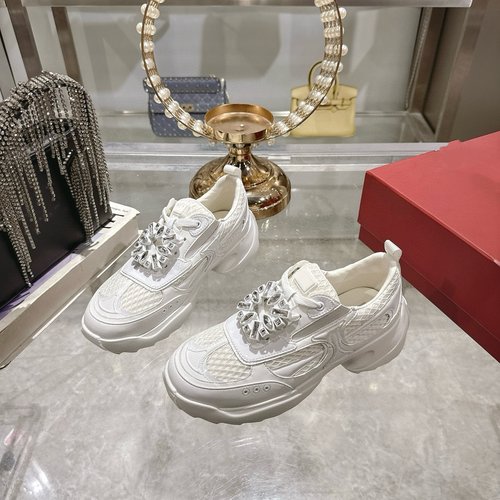 新款真皮圆头厚底增高老爹鞋