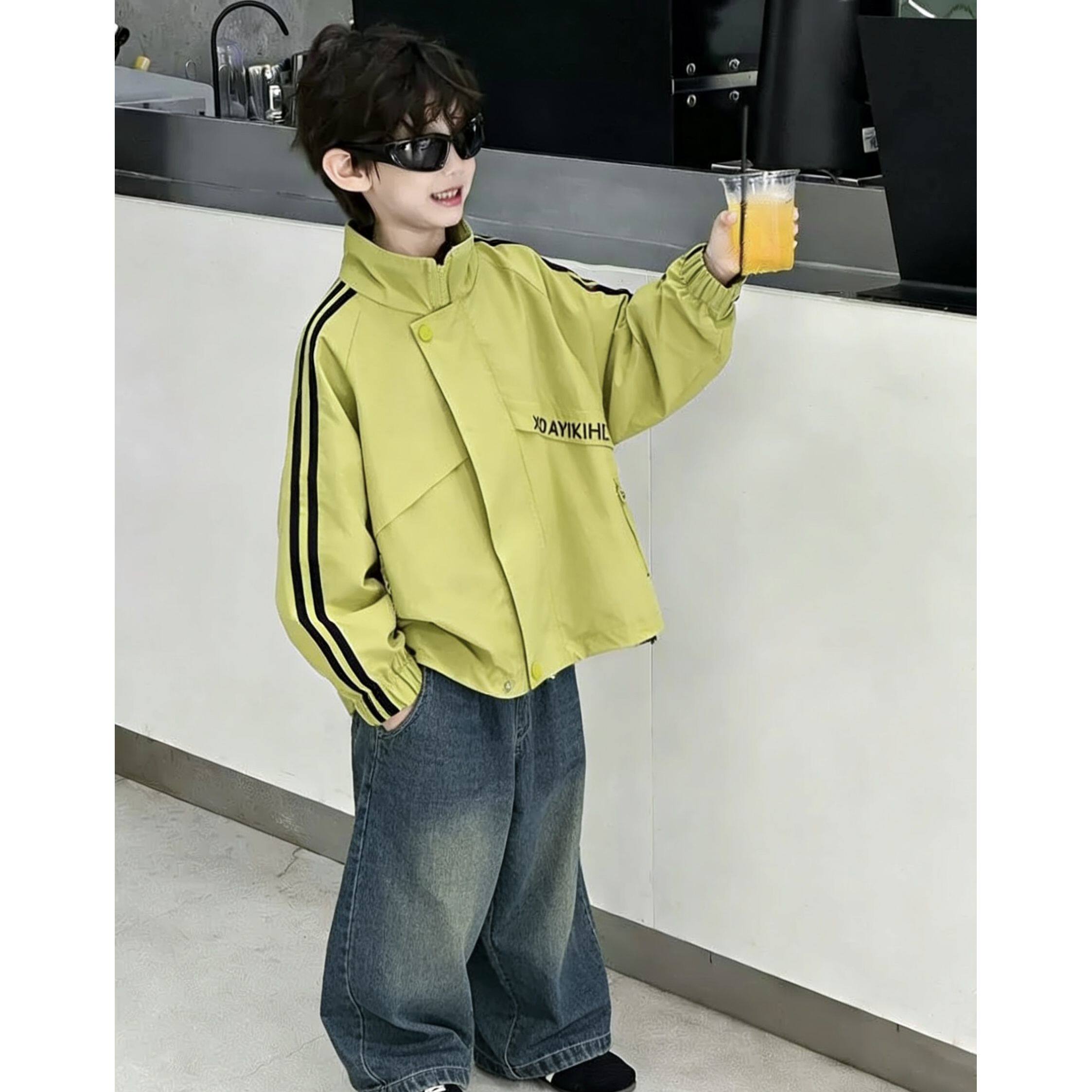 2026春季新款中大童宽松时尚潮流衣服宝宝帅气两件套男童运动外套