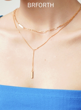 BRFORTH 上上签双层项链细链锁骨链女简约轻奢气质项链
