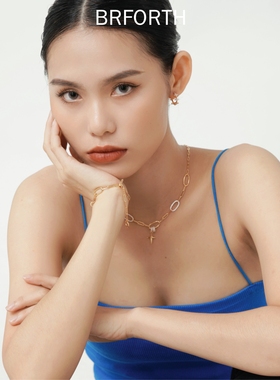 BRFORTH 四芒星环扣项链简约轻奢气质感设计精致项链