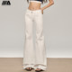 低腰显瘦百搭小个子喇叭裤 新款 女2025年夏季 阿罗斯白色微喇牛仔裤