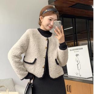 内里加厚圈圈毛外套2024秋冬新款韩版女装时尚气质小个子百搭上衣
