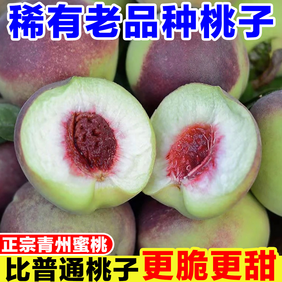 正宗山东青州蜜桃脆桃脆甜毛桃青皮桃子非水密挑当季新鲜时令水果
