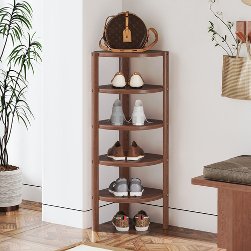 全实木转角多层鞋架收纳置物架