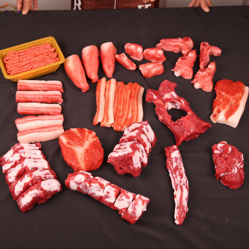 仿真羊肉食品模型生肉假菜样品假肉羊腿羊排道具影视道具半只羊