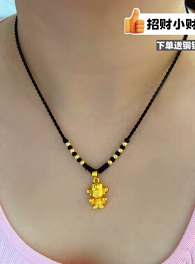 黄铜财神招财女项链铜镀金