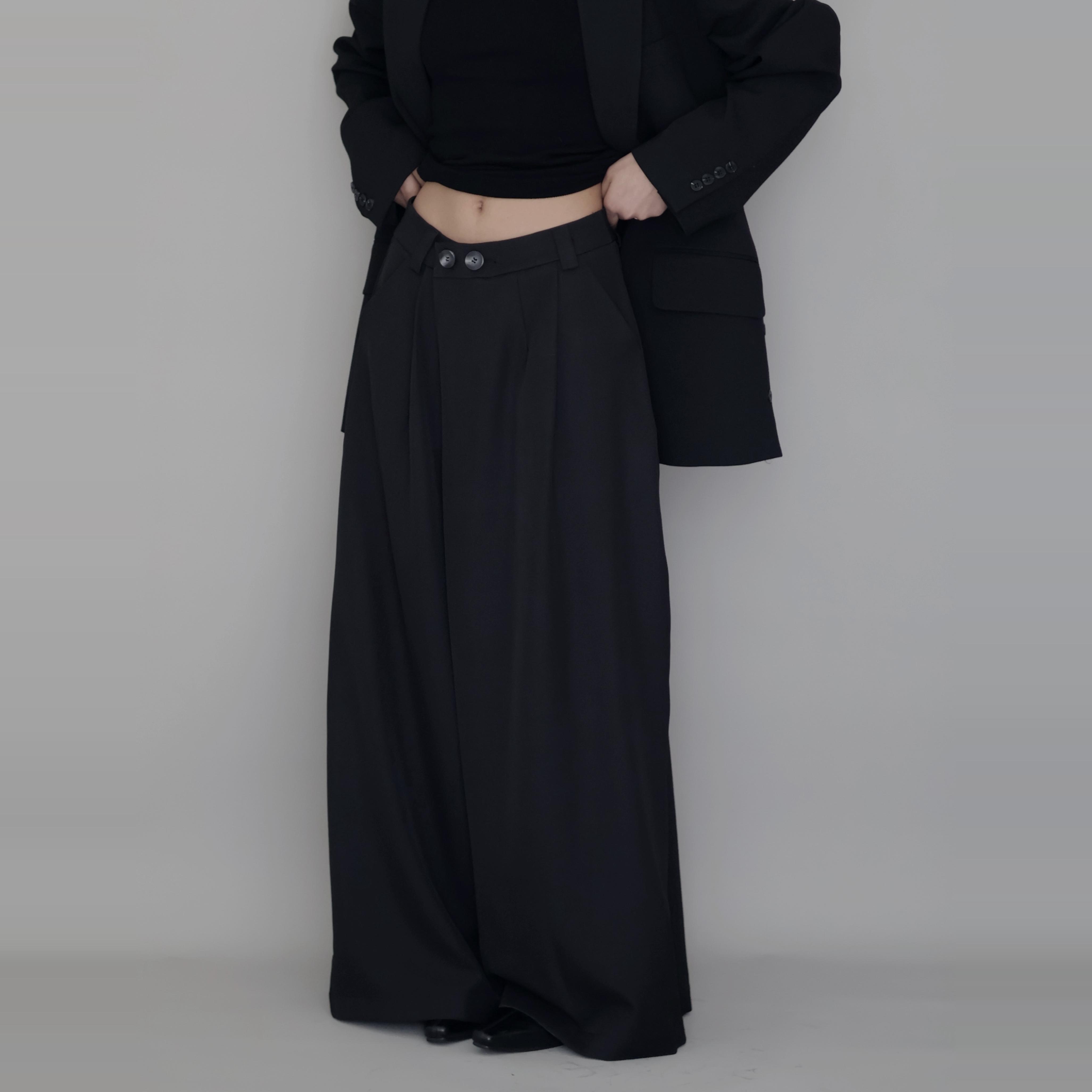 AIRROOM中式垂感不對稱西裝褲