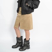 AIRROOM「922新品 」本期超爱 复古麂皮氛围艺术感半身裙开叉中裙