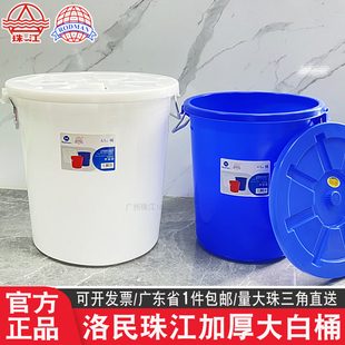 珠江塑料储水桶腌菜腌肉桶加厚大白桶蓝色大水桶食品级水桶白胶桶