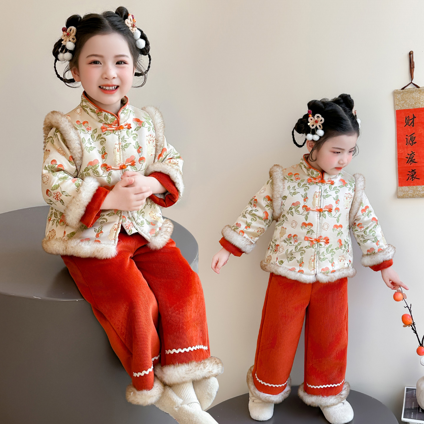 女童新中式唐装套装冬季新年