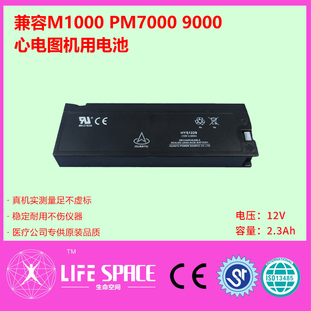兼容监护仪PM1000\PM7000，9000\IPM9800\VS800铅酸电池