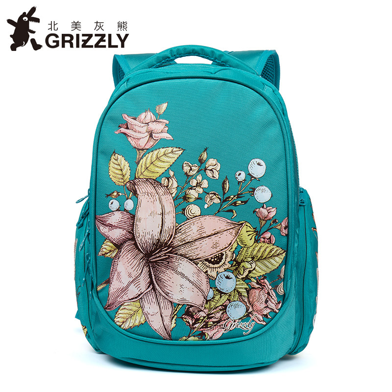 俄罗斯grizzly小学生书包女生轻便减负1-3年级卡通可爱儿童背包女