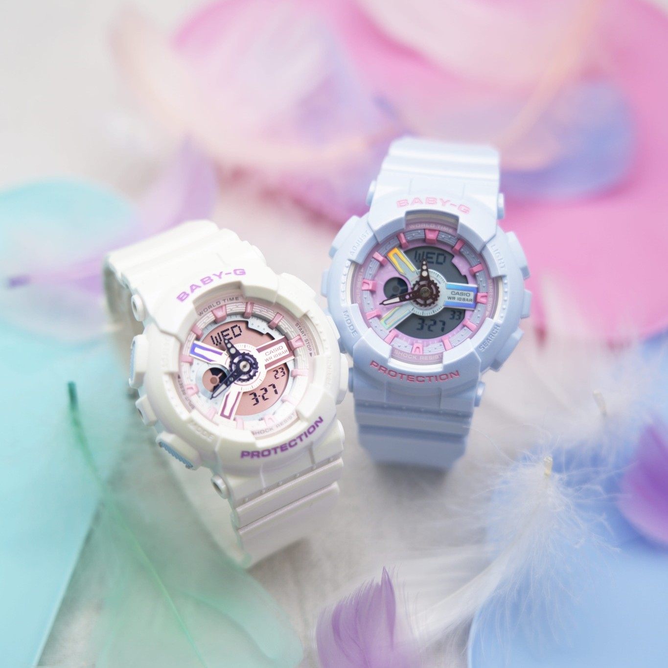 卡西欧女款运动防水石英腕表