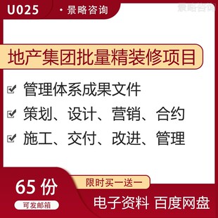 房地产开发集团批量精装修项目管理策划设计施工交付改进资料管理