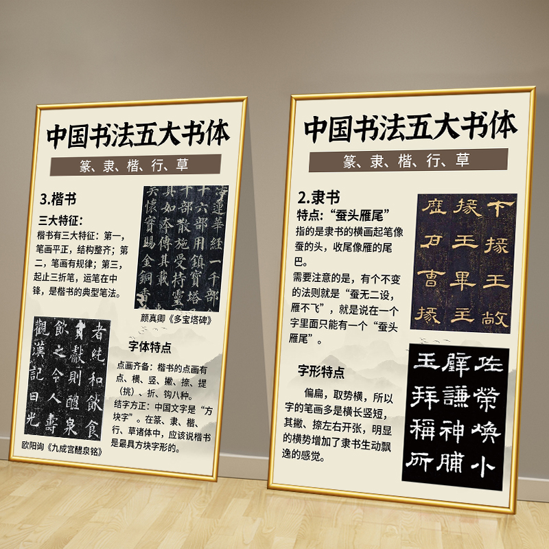 软笔书法培训机构墙面装饰画毛笔书写训练教室环创布置海报挂图图片