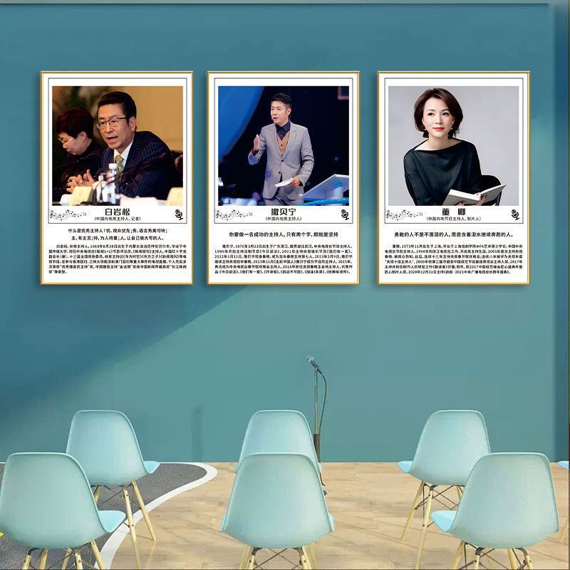 主持人物海报广播演讲口才好处挂画少儿播音培训班学校墙面装饰画图片
