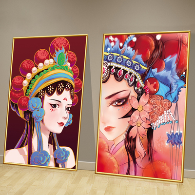 国潮餐饮饭店墙面装饰画挂图烧烤火锅店包厢包房布置壁画kt泡沫板