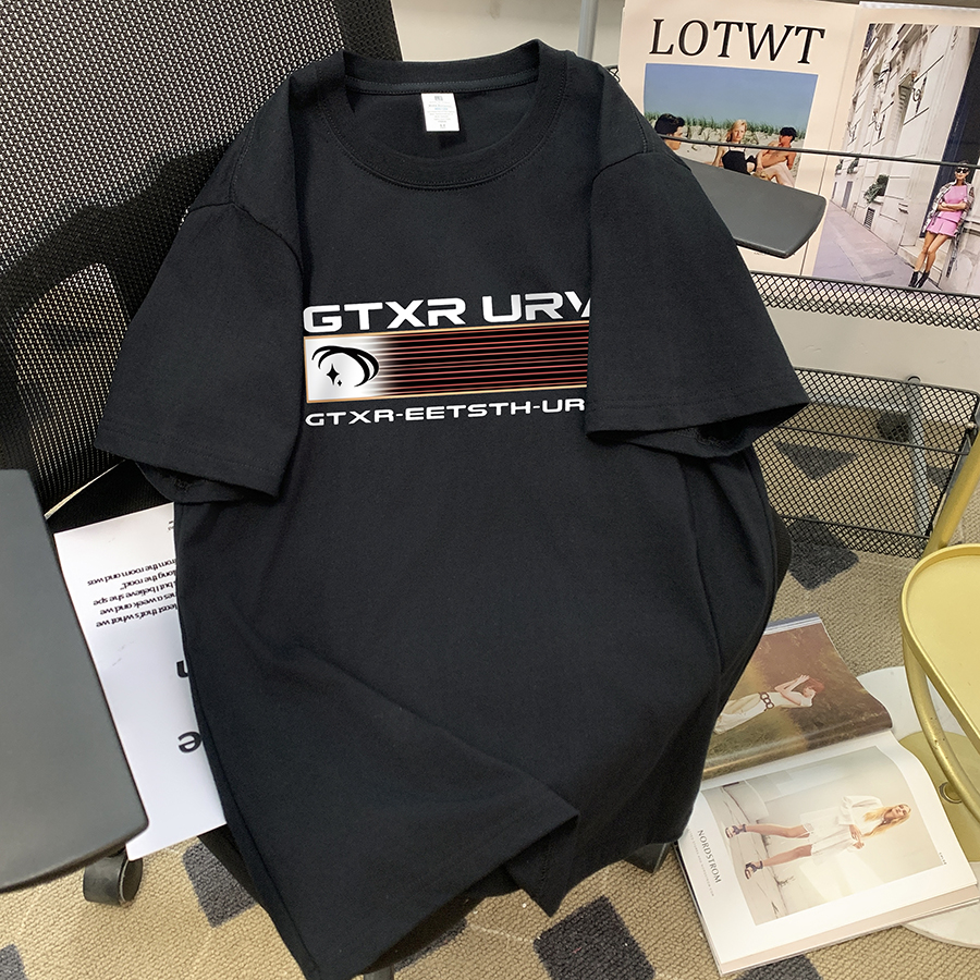短袖宽松T恤上衣美式复古