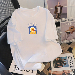 小个子圆领宽松半袖 韩版 t恤女夏小众简约大童新款 古着vintage短袖