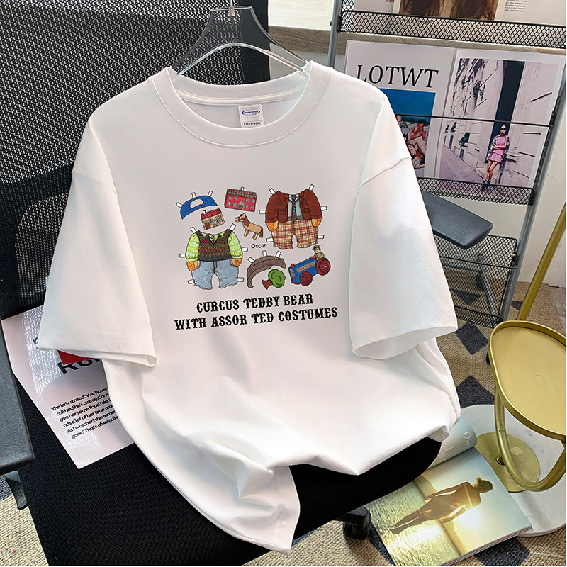 捡漏ins国潮牌创意字母印花上衣男生夏季宽松情侣纯棉短袖T恤男女