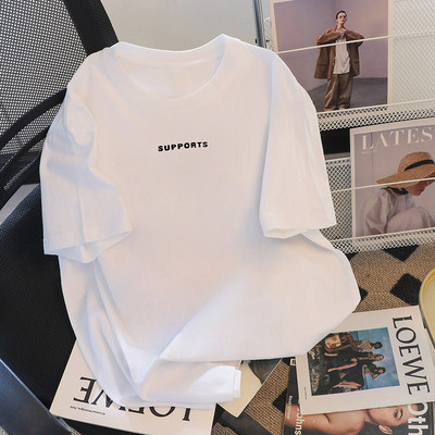 白色短袖T恤女装夏季韩版字母