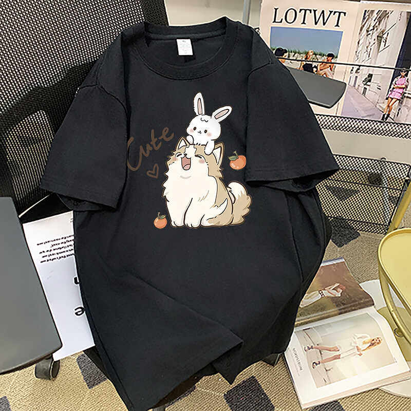 宽松短袖圆领oversize显瘦上衣服