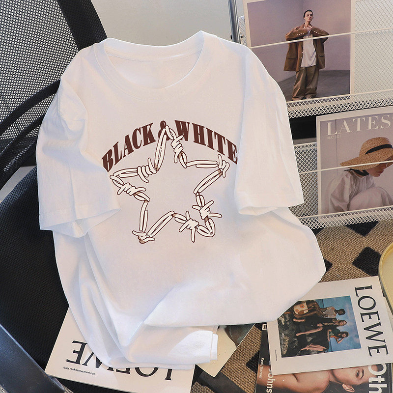 港风美式复古夏季新款短袖T恤