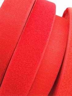 大红色整米魔术贴子母粘扣雌雄衣服鞋子强力毛刺单面扎带尼龙搭扣