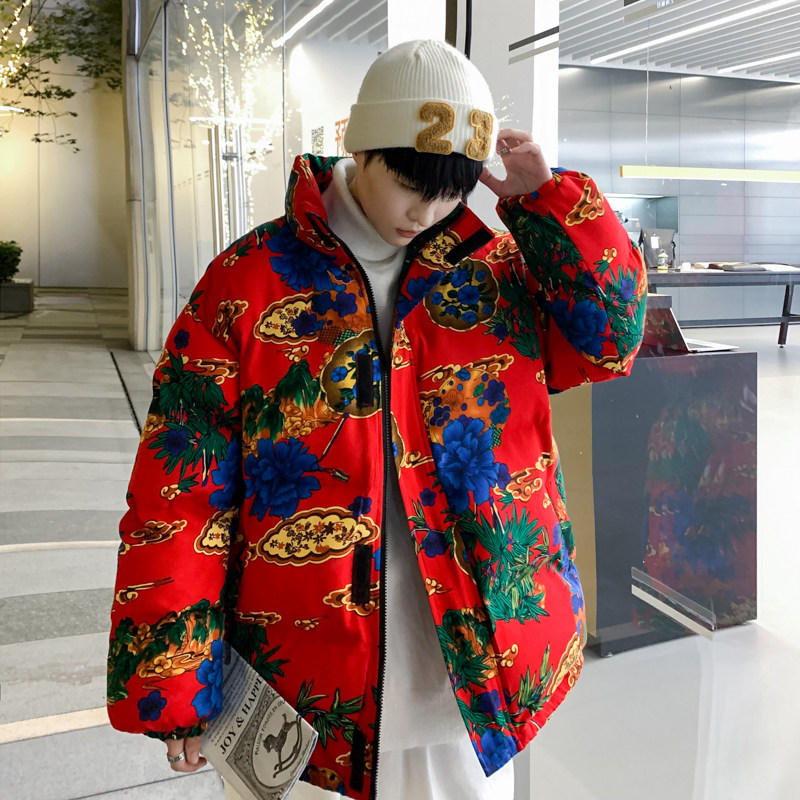 MY205大花棉衣加厚保暖立领棉服面包服风民族特色外套男,男装民族服装,星座1904B